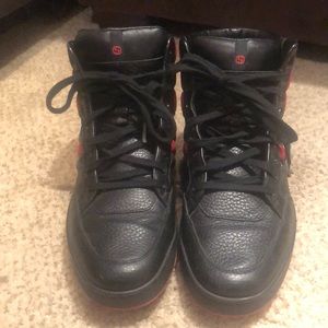 Gucci Men’s Black Leather High Top Sneaker